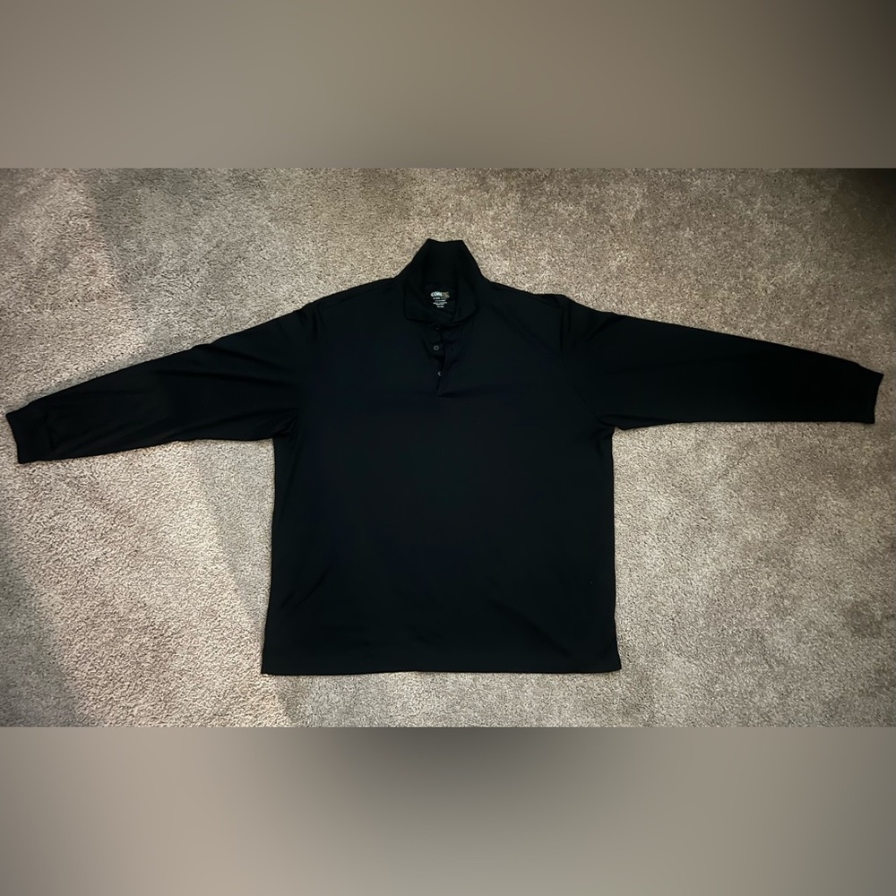 3XL Black Core 365 Men's Pinnacle Performance Long-Sleeve Pique Polo